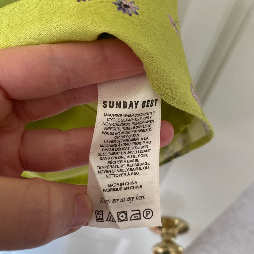 Aritzia Sunday Best Quaint Dress in Pear Green Floral Size XL - Picture 5 of 8